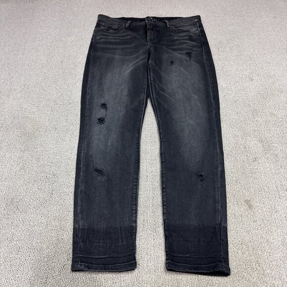 Lucky Brand Jeans Brook Crop Black Distressed Pockets Women’s Size 6 - Picture 1 of 13